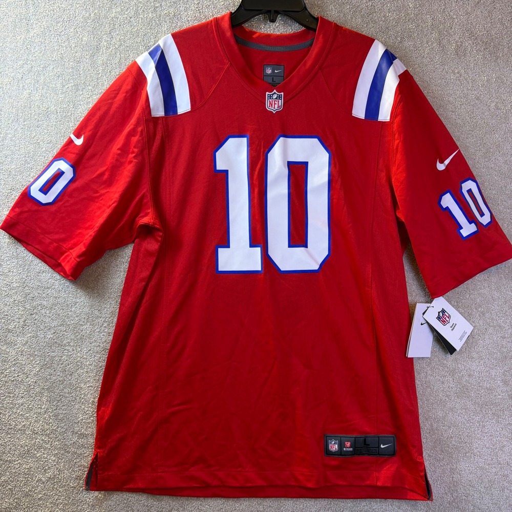 Nike NFL Jersey Mens Large‎ Red Mac Jones New England Patriots On Field NEW